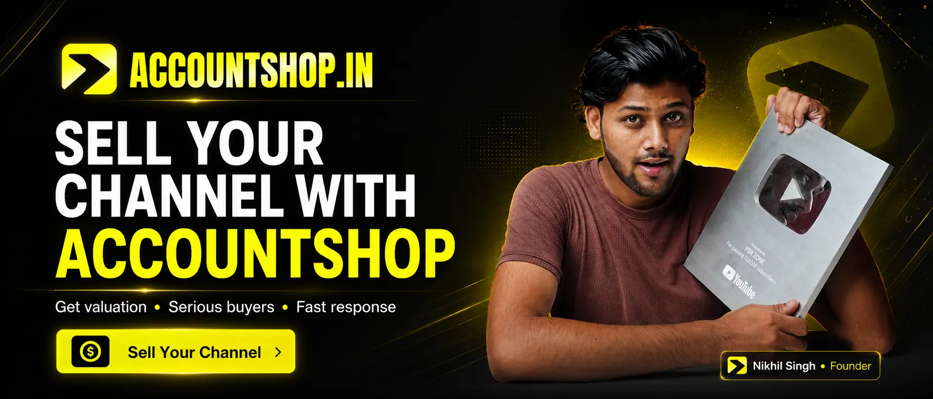Sell your YouTube channel with AccountShop